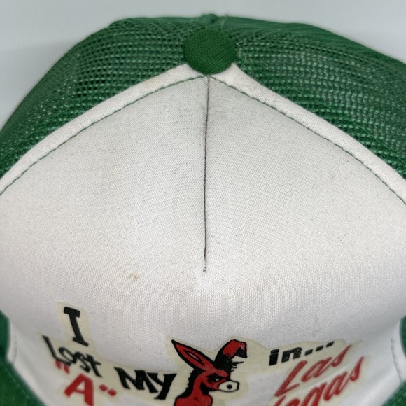 Vintage Lost My Ass in LAS VEGAS Hat Snapback Trucker Mesh Rope Cap Foam Casino - Picture 8 of 10